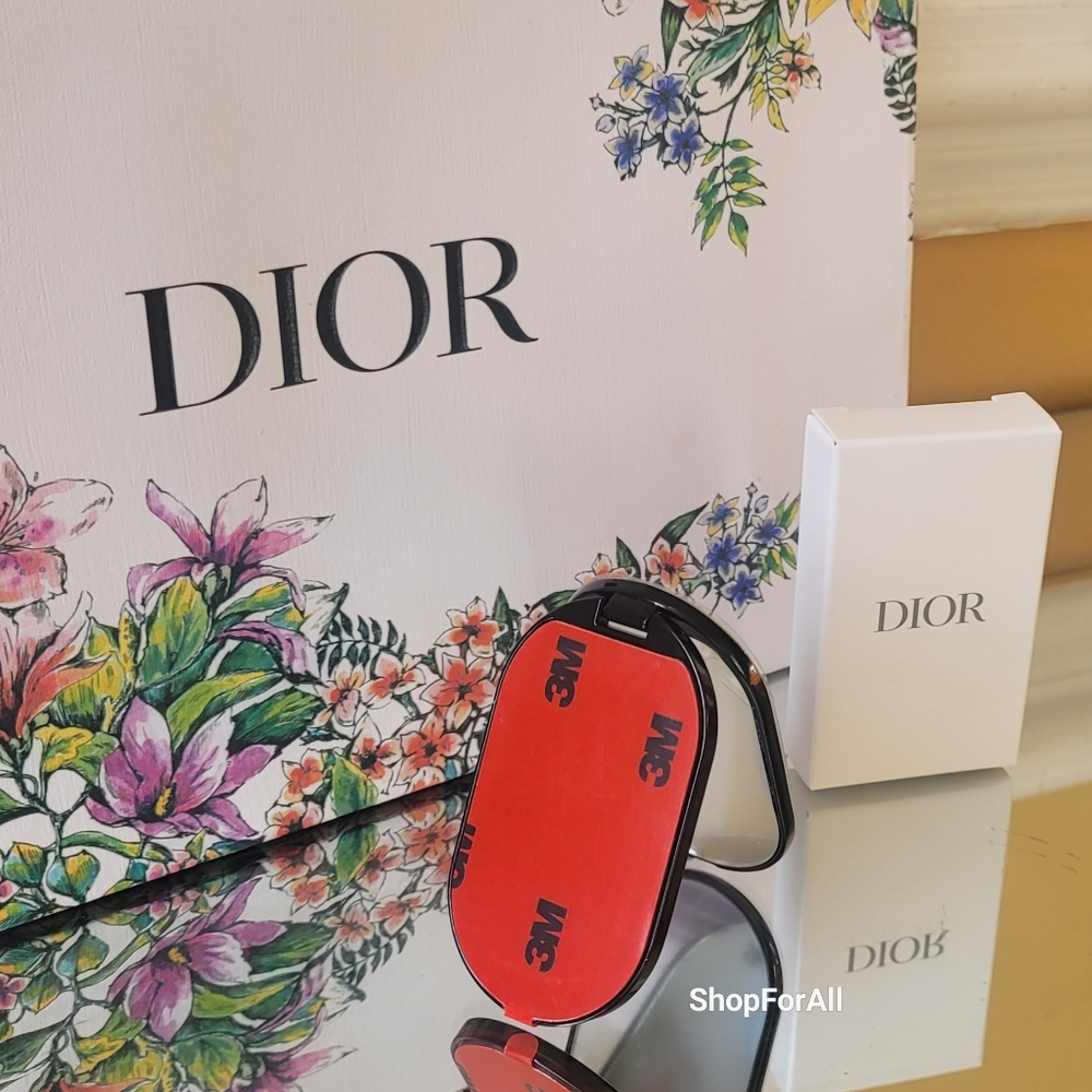 DIOR CD Smart Phone Pop Socket Phone Ring Mirror Stand Black/Silver Compact - Picture 15 of 16